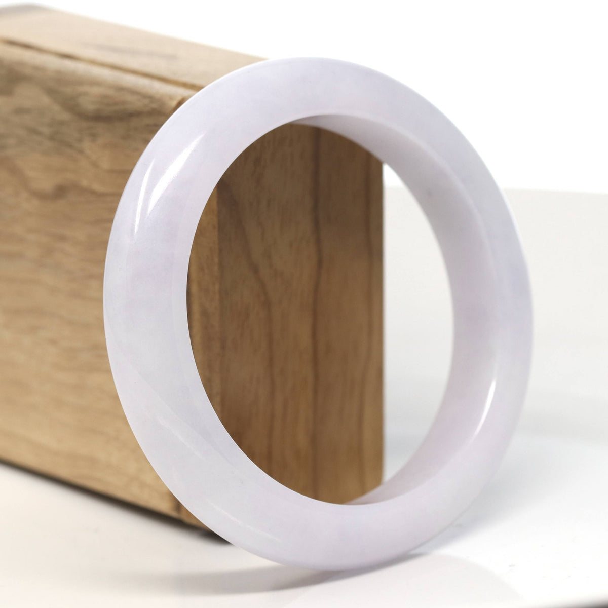 Light Lavender Jadeite Jade Bangle Bracelet (58.3 mm) #T852