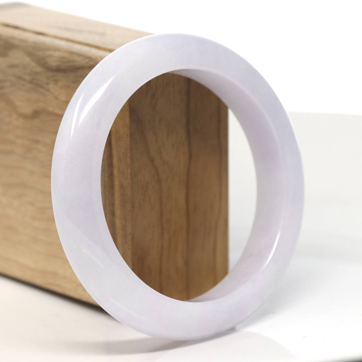Light Lavender Jadeite Jade Bangle Bracelet (58.3 mm) #T852