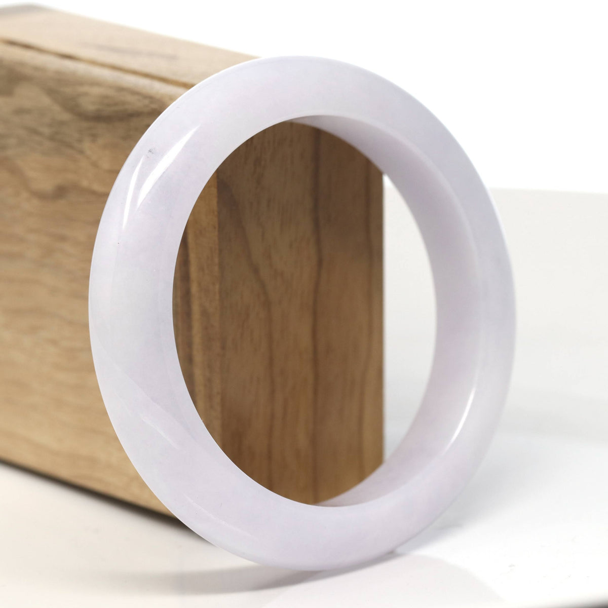 Light Lavender Jadeite Jade Bangle Bracelet (58.3 mm) #T852