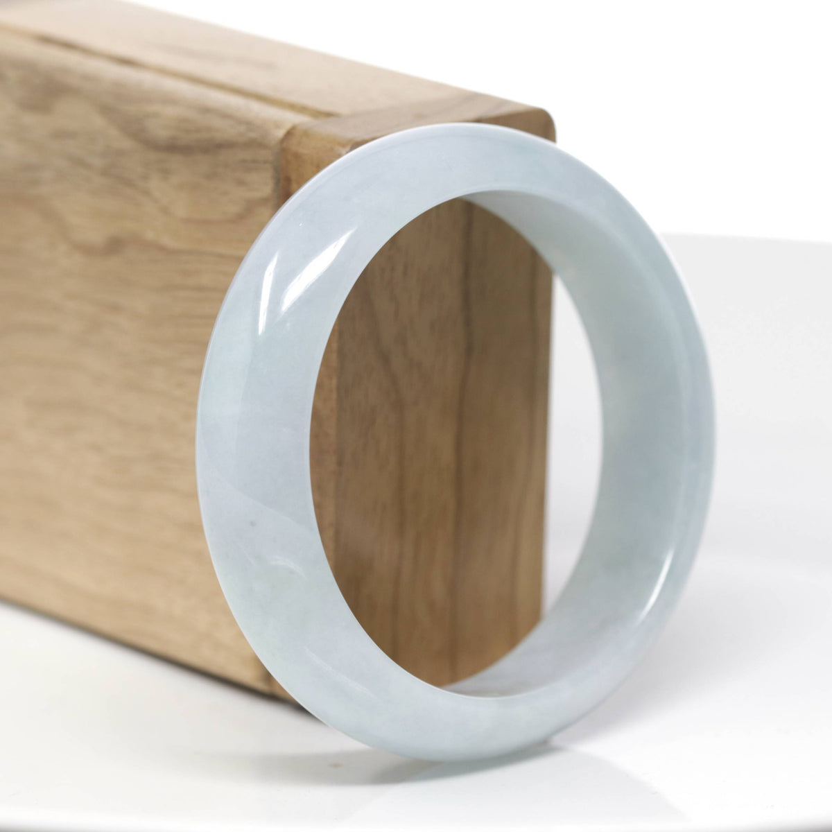 "Classic Bangle" Ice Lavender Jadeite Jade Bangle (55.9mm) #864