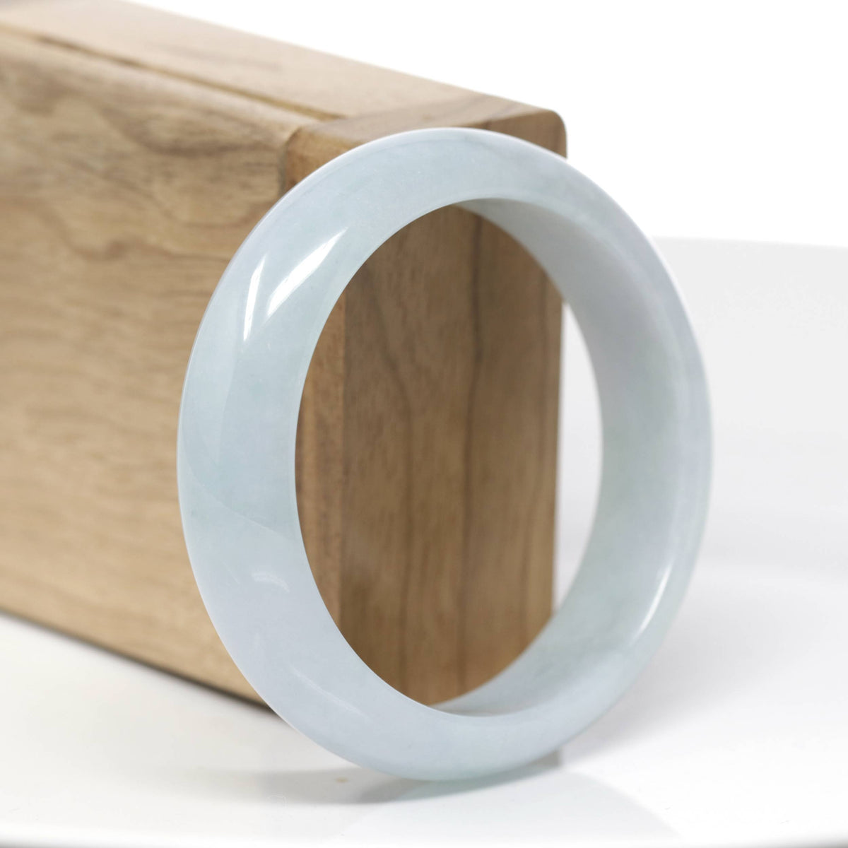 "Classic Bangle" Ice Lavender Jadeite Jade Bangle (55.9mm) #864