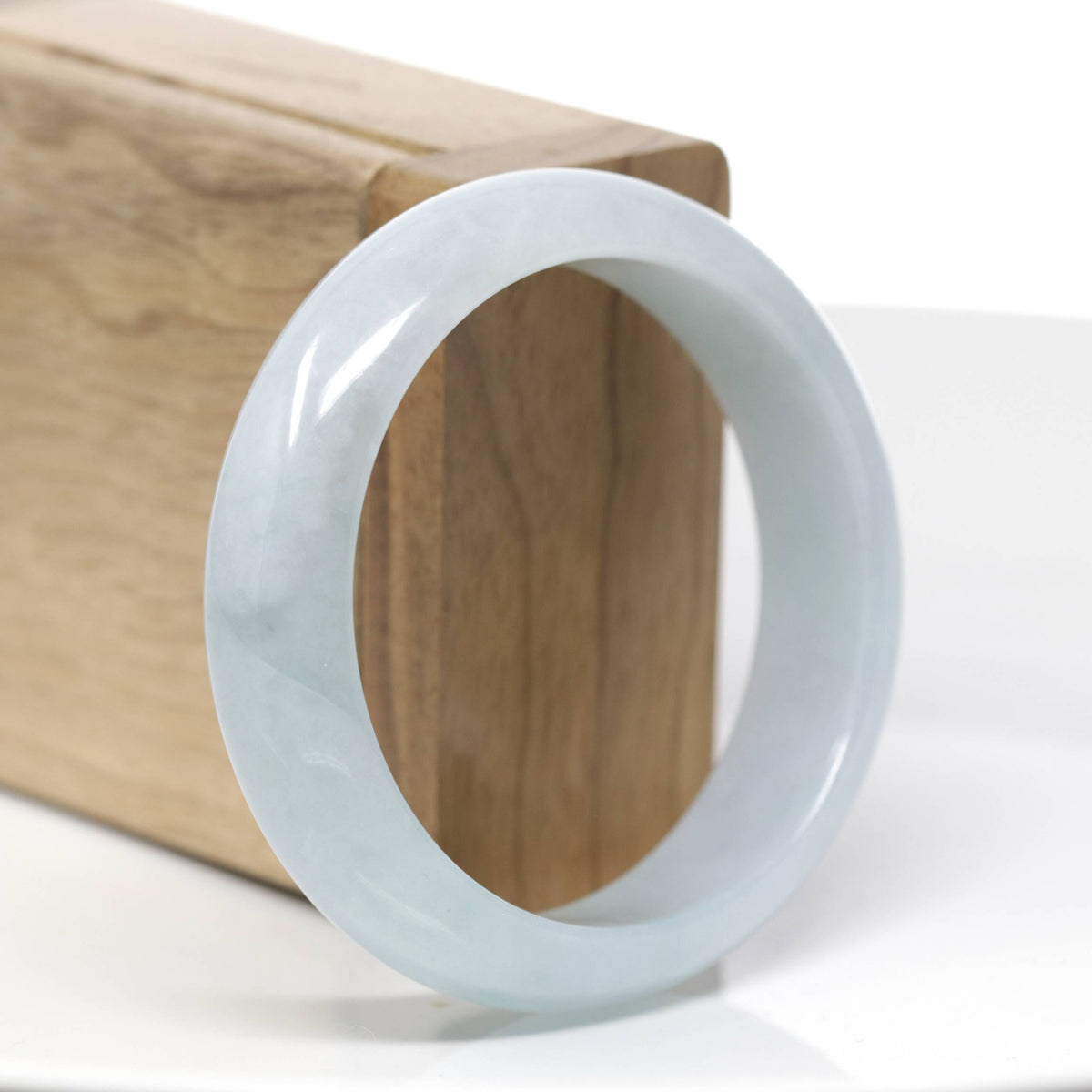 "Classic Bangle" Ice Lavender Jadeite Jade Bangle (55.9mm) #864