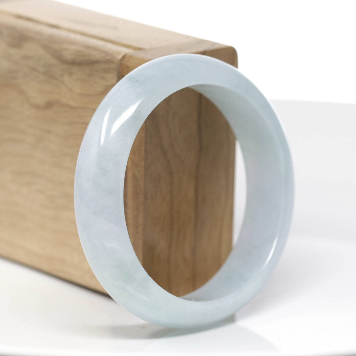 "Classic Bangle" Ice Lavender Jadeite Jade Bangle (55.9mm) #864