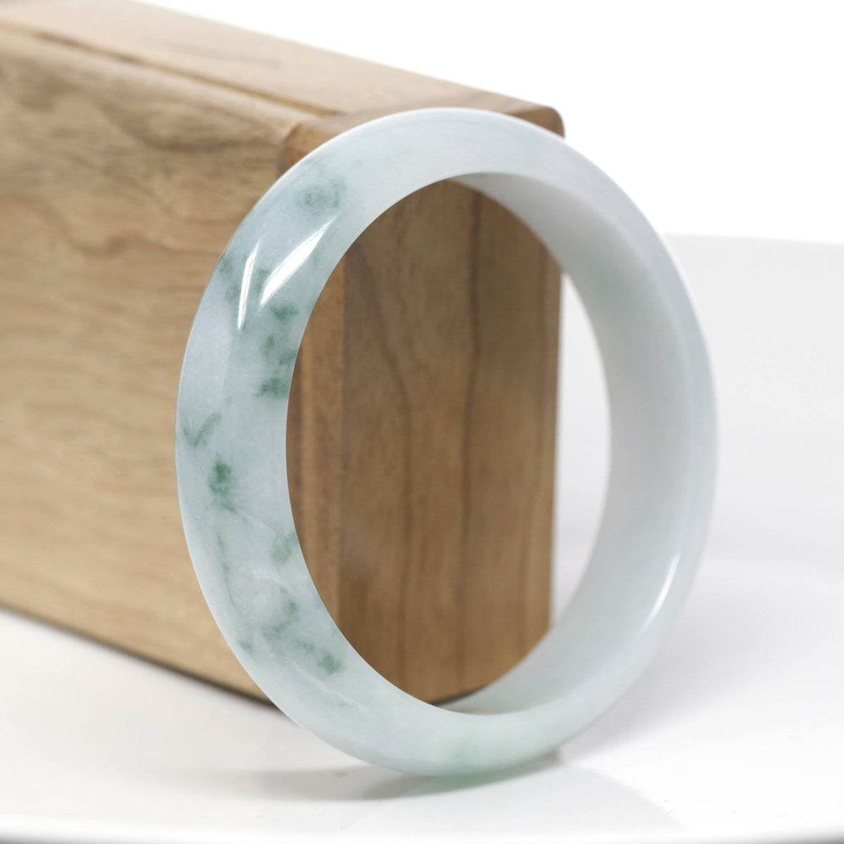 "Classic Bangle" Forest Green Jadeite Jade Bangle (58.71 mm) #718