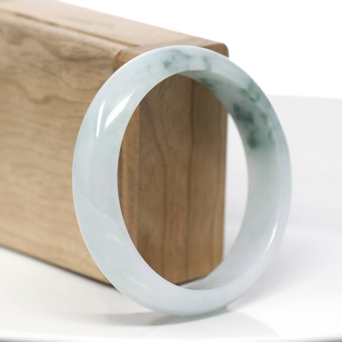 "Classic Bangle" Forest Green Jadeite Jade Bangle (58.71 mm) #718