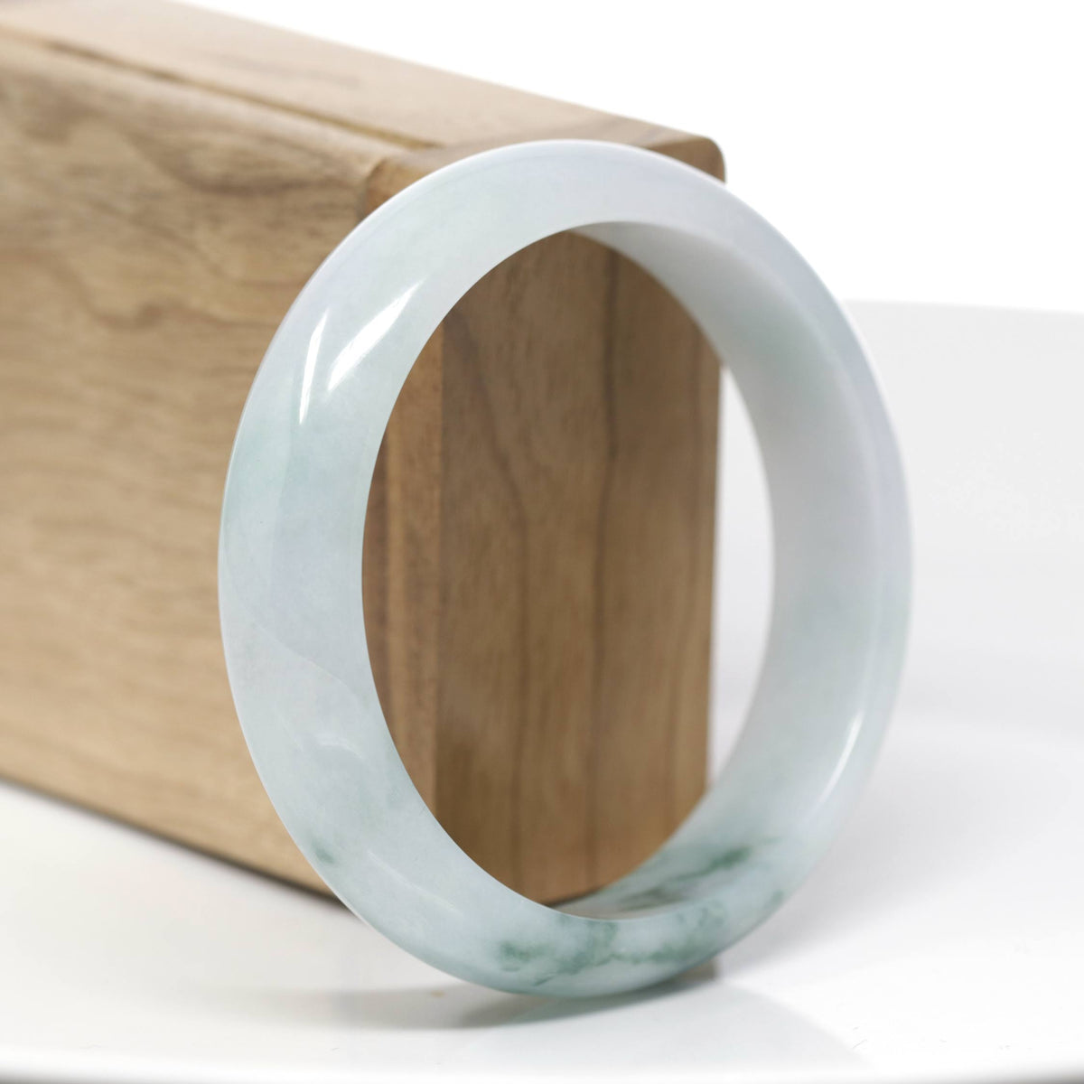 "Classic Bangle" Forest Green Jadeite Jade Bangle (58.71 mm) #718