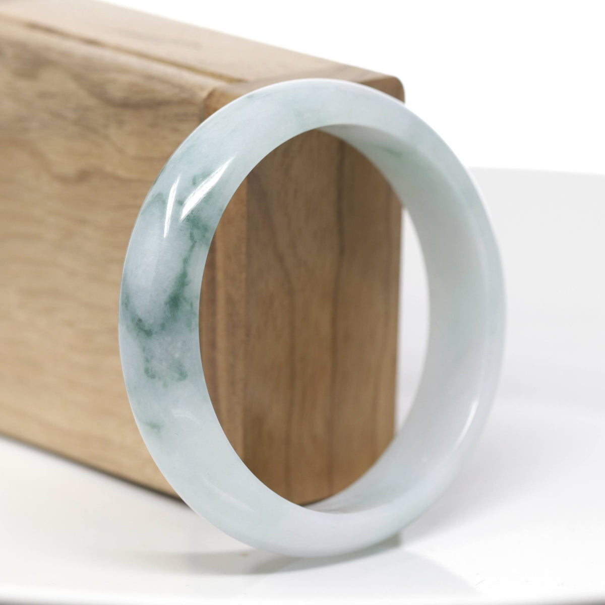 "Classic Bangle" Forest Green Jadeite Jade Bangle (58.71 mm) #718