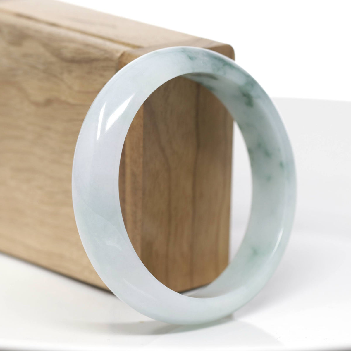 "Classic Bangle" Forest Green Jadeite Jade Bangle (58.71 mm) #718