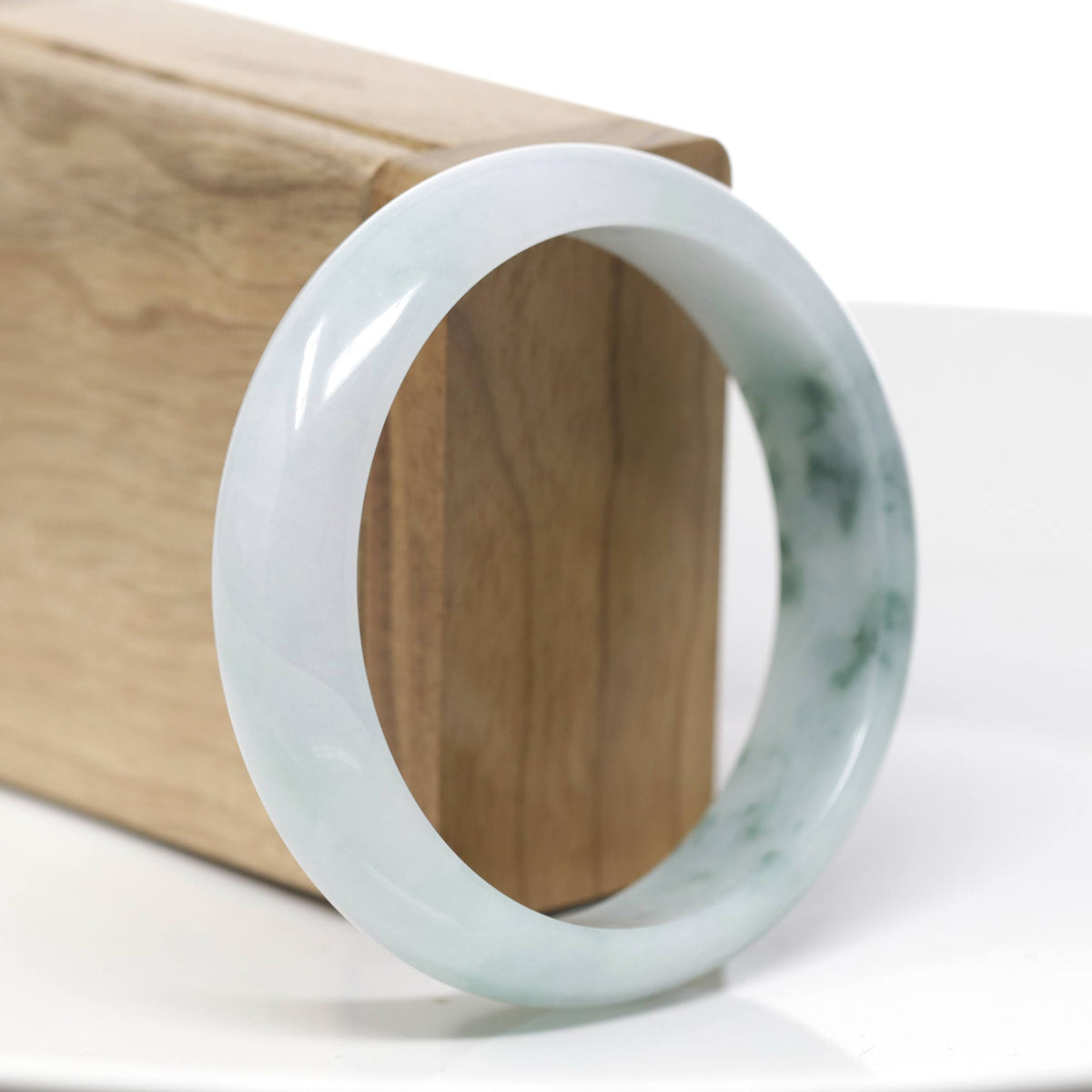 "Classic Bangle" Forest Green Jadeite Jade Bangle (58.71 mm) #718
