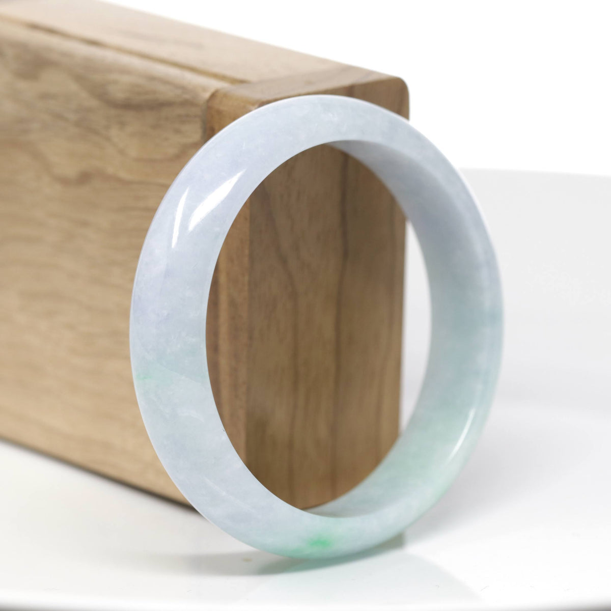 Natural Lavender- Green Jadeite Jade Bangle Bracelet (56.41 mm) #727