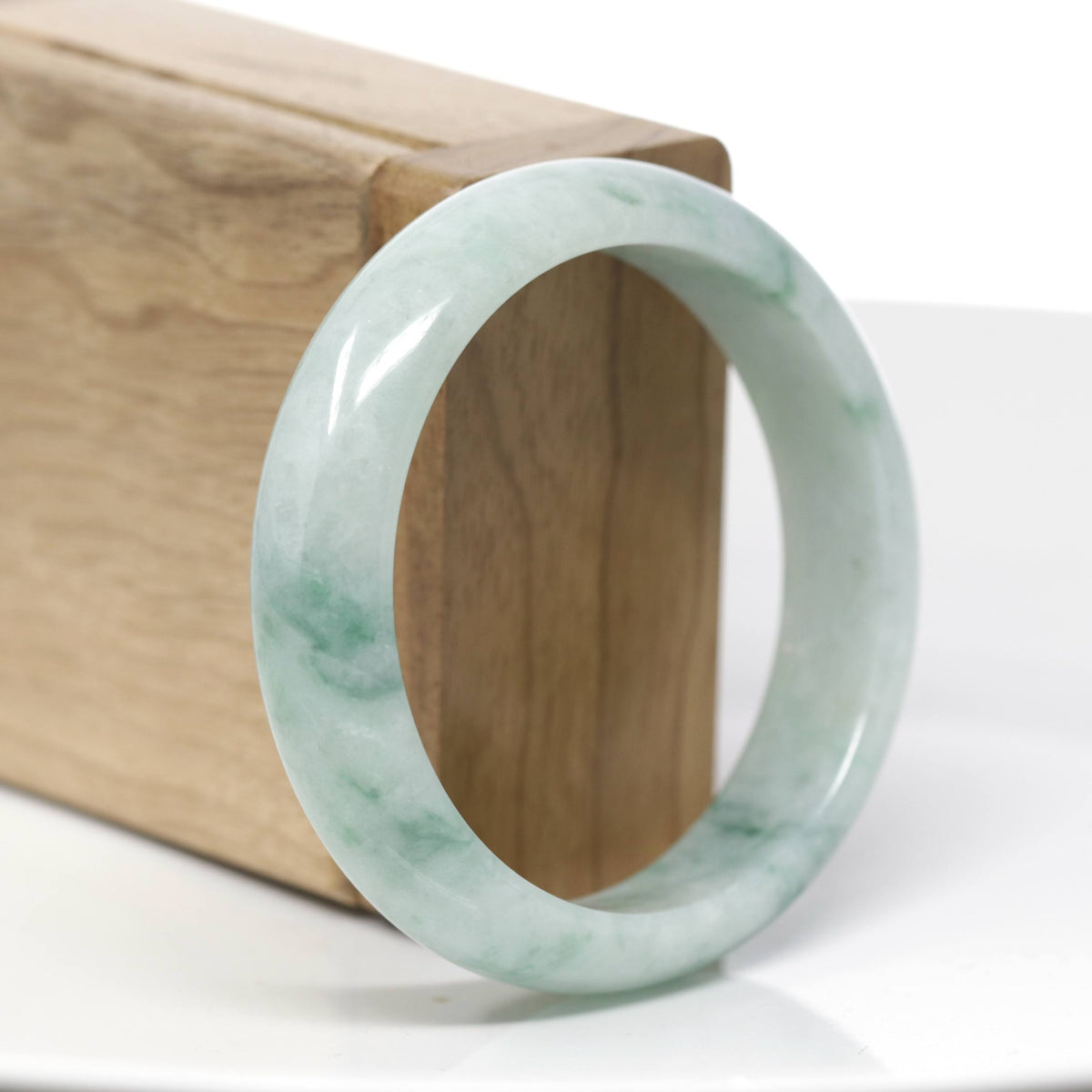 "Classic Bangle" Forest Green Jade Jadeite Bangle Bracelet (56.30 mm) #711
