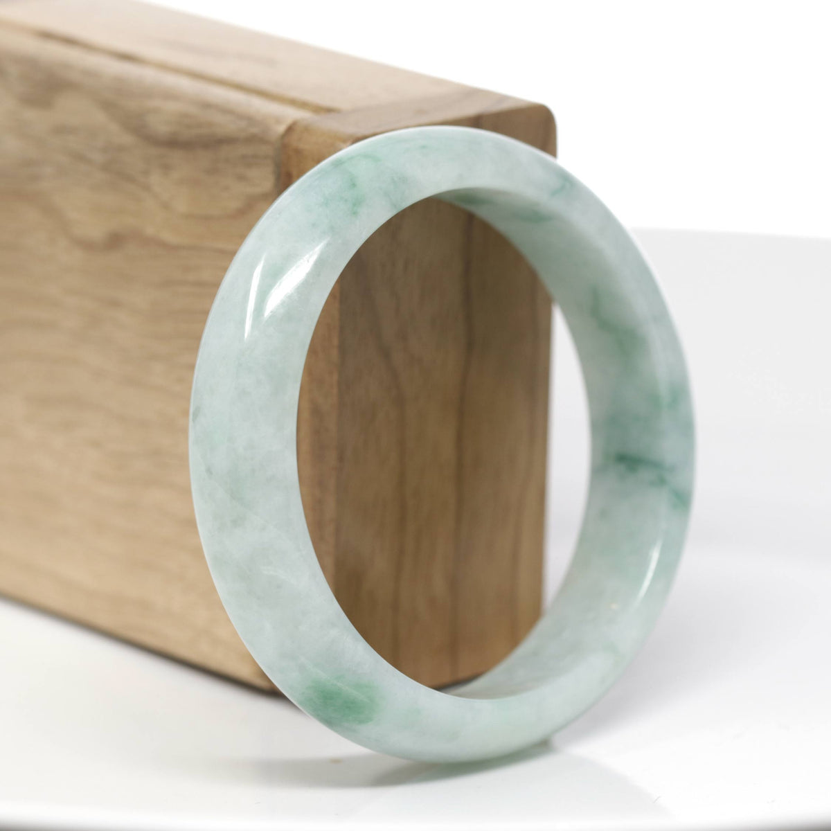 "Classic Bangle" Forest Green Jade Jadeite Bangle Bracelet (56.30 mm) #711