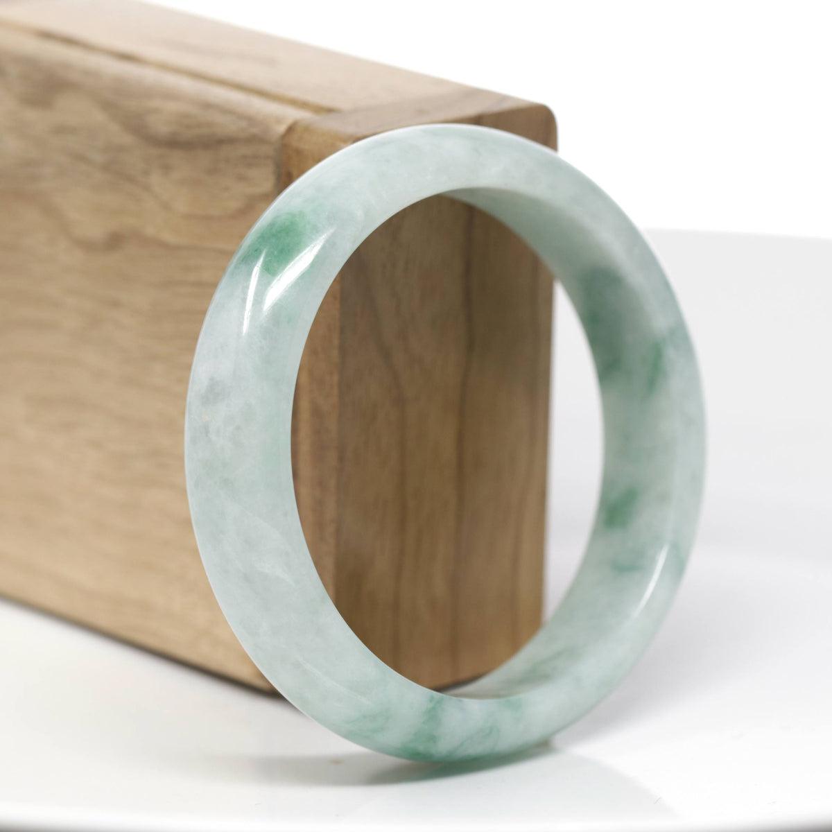 "Classic Bangle" Forest Green Jade Jadeite Bangle Bracelet (56.30 mm) #711