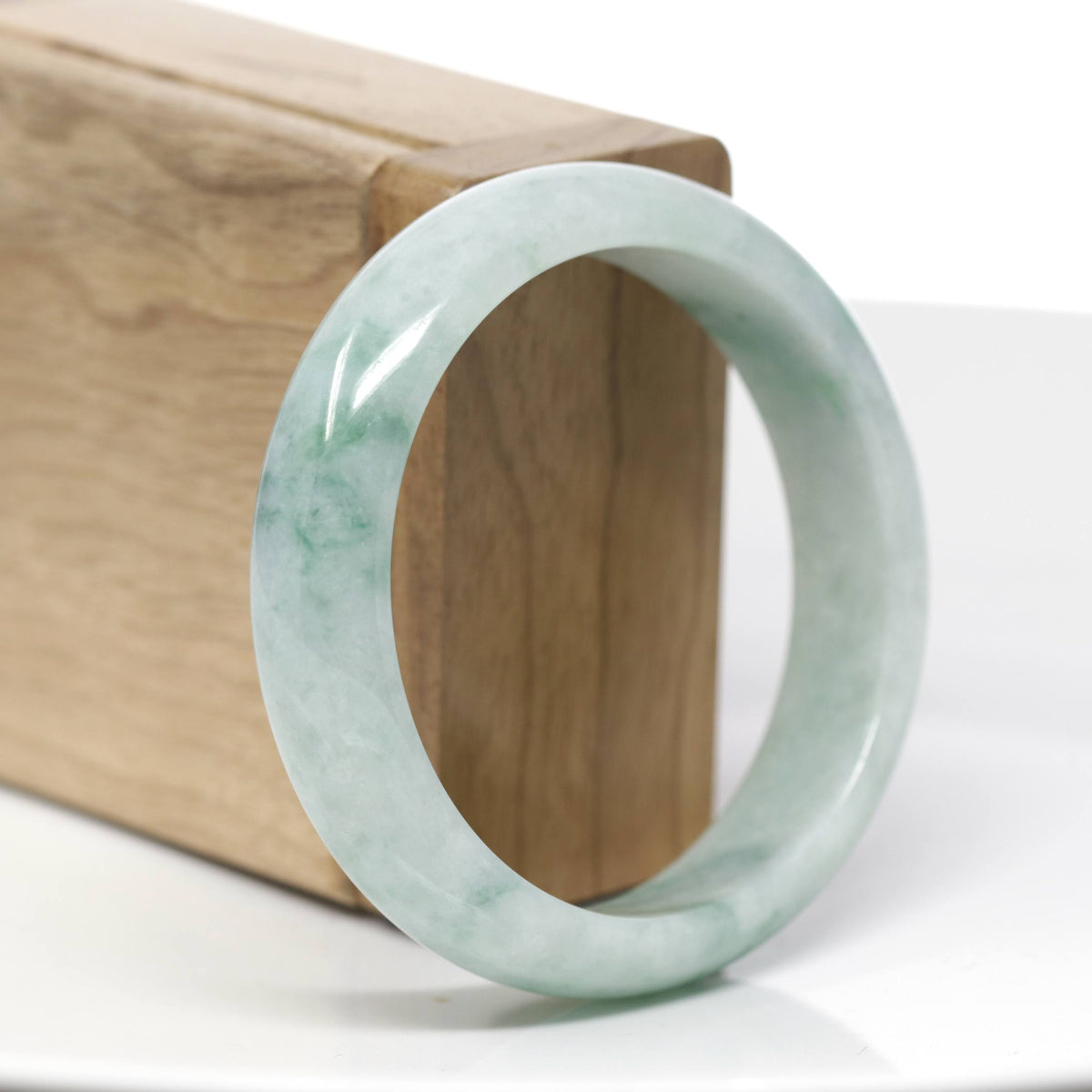 "Classic Bangle" Forest Green Jade Jadeite Bangle Bracelet (56.30 mm) #711