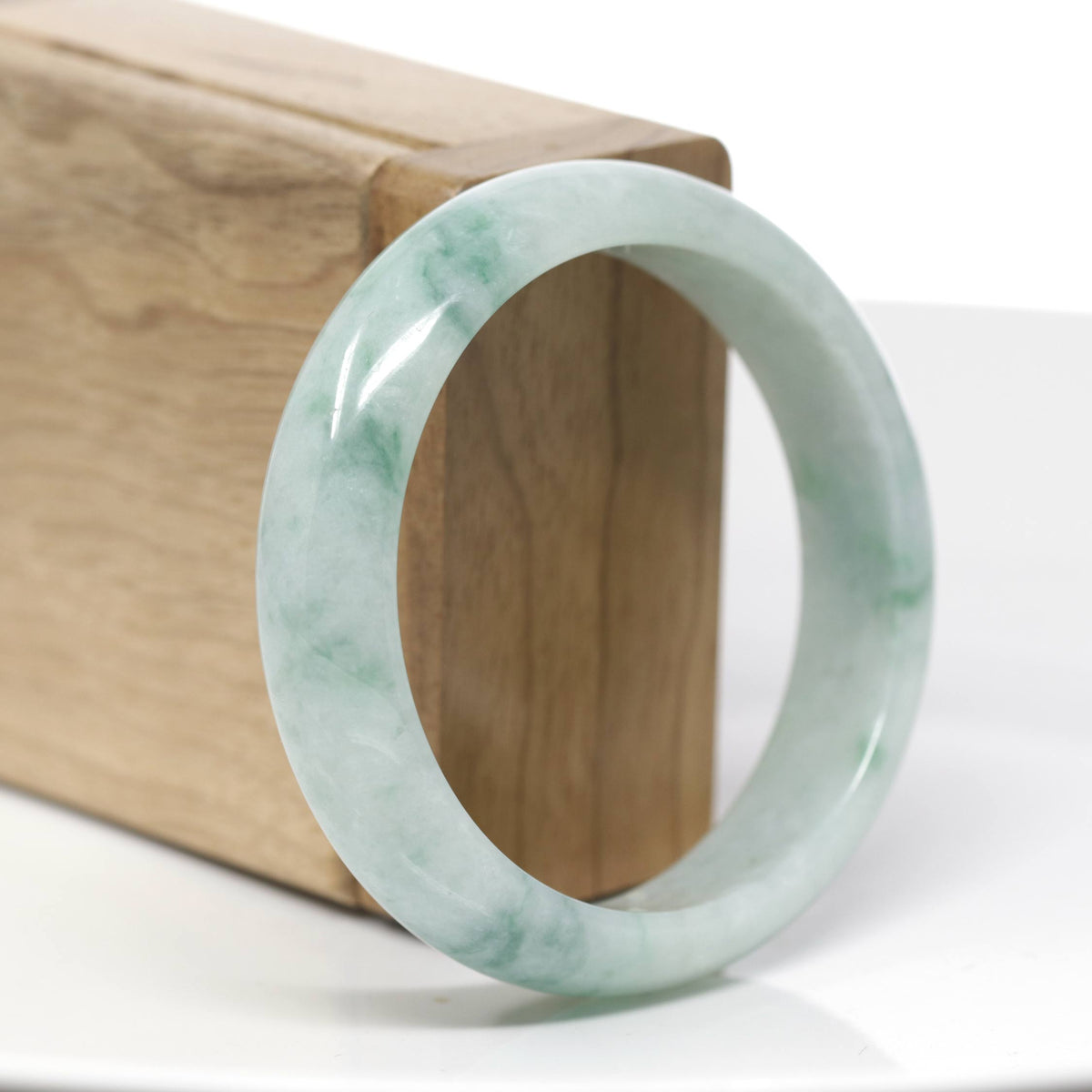 "Classic Bangle" Forest Green Jade Jadeite Bangle Bracelet (56.30 mm) #711