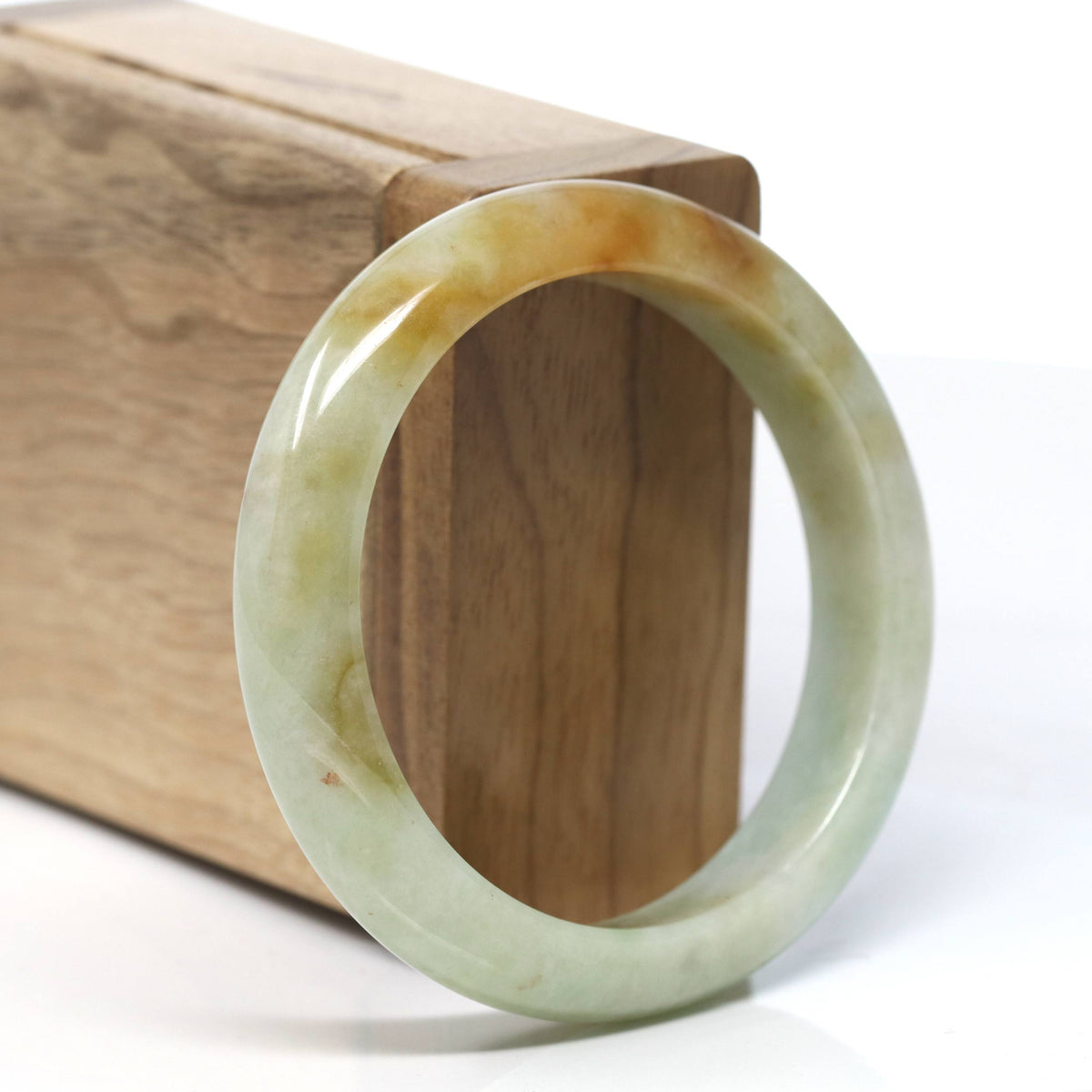 Natural Yellow-Red Jadeite Jade Bangle (54.9mm )#T904