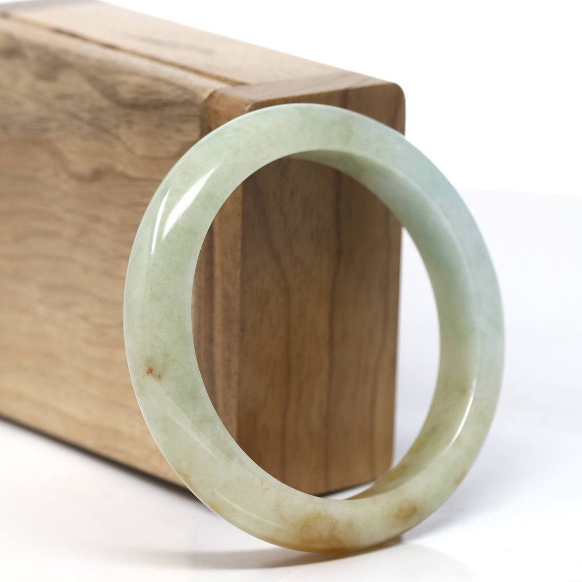 Natural Yellow-Red Jadeite Jade Bangle (54.9mm )#T904
