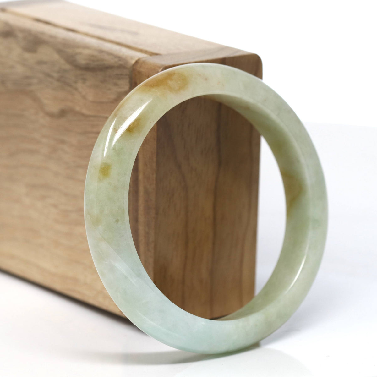 Natural Yellow-Red Jadeite Jade Bangle (54.9mm )#T904