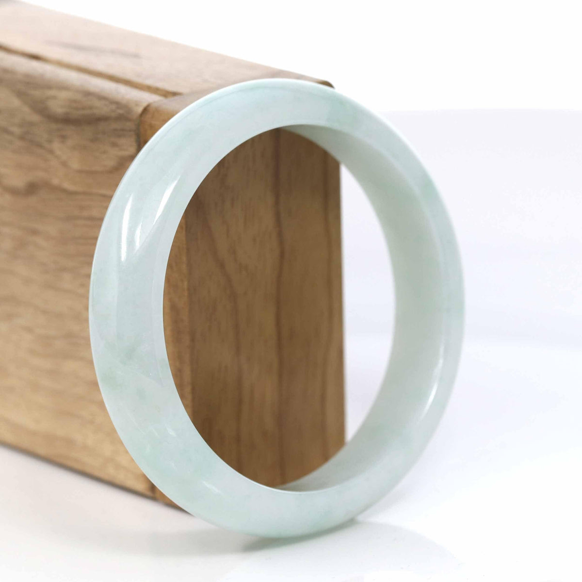 Natural Light Green Jade Jadeite Bangle Bracelet (57.52 mm) #414