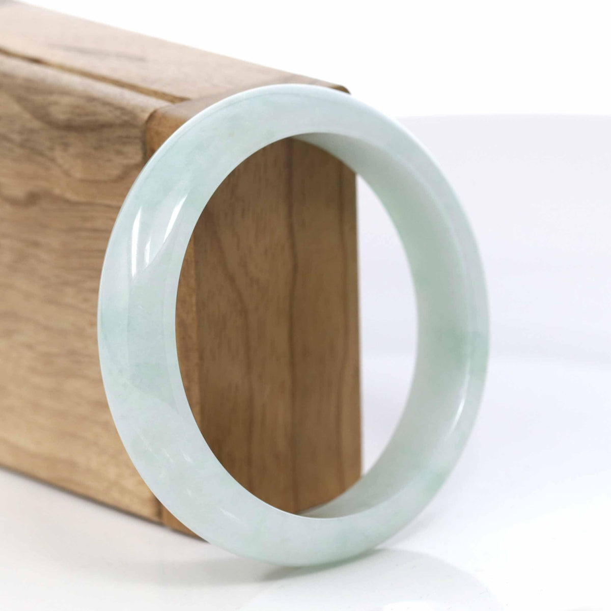 Natural Light Green Jade Jadeite Bangle Bracelet (57.52 mm) #414