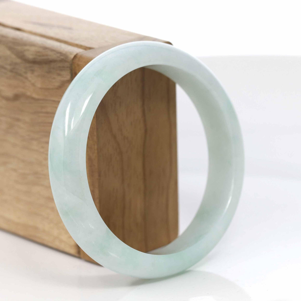 Natural Light Green Jade Jadeite Bangle Bracelet (57.52 mm) #414