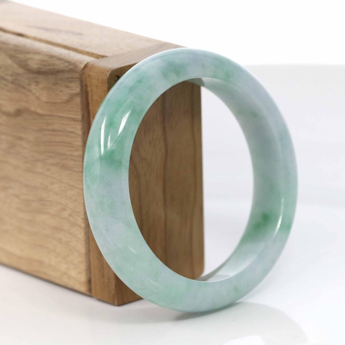 Classic Real Jade Jadeite Bangle Bracelet ( 56.85 mm )#408