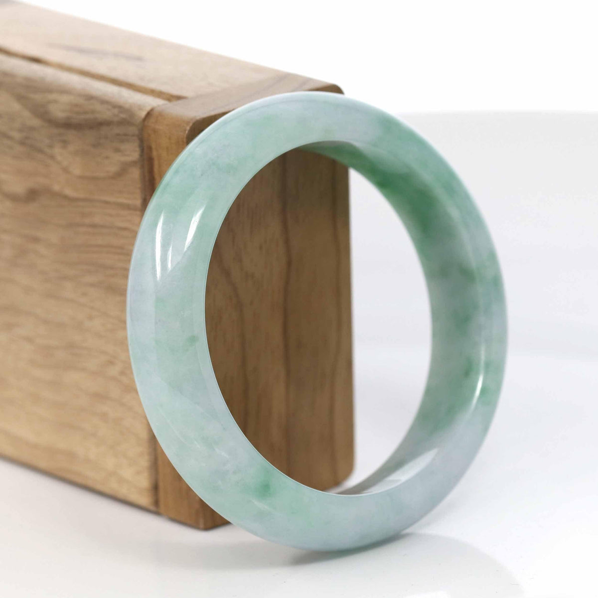 Classic Real Jade Jadeite Bangle Bracelet ( 56.85 mm )#408