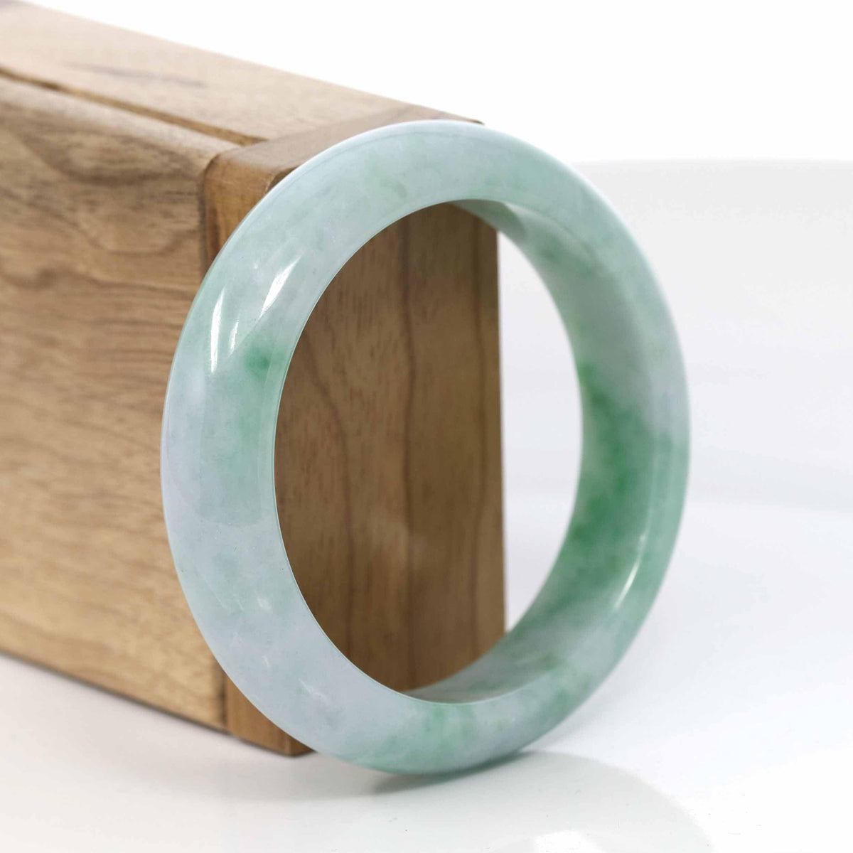 Classic Real Jade Jadeite Bangle Bracelet ( 56.85 mm )#408