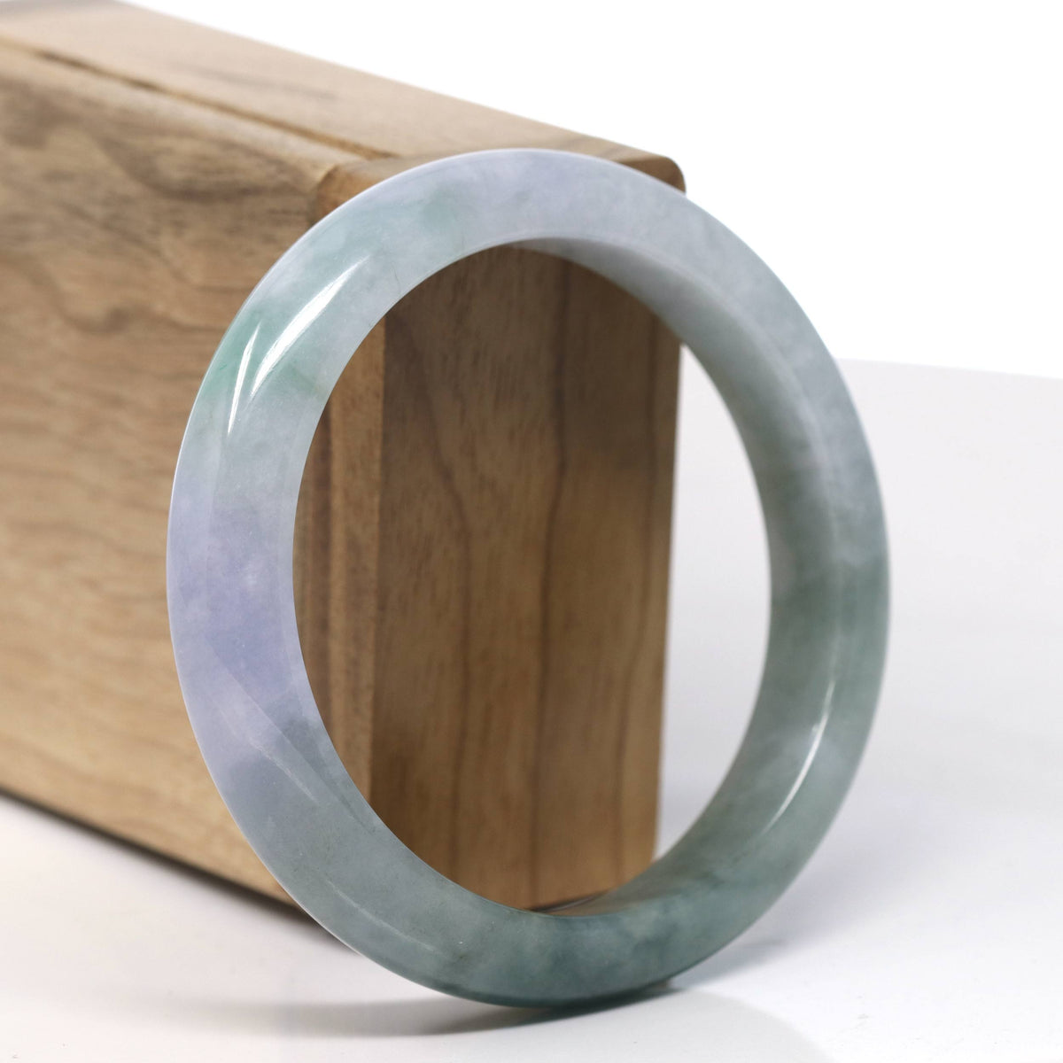 Natural Deeper Green Jadeite Jade Bangle Bracelet (57.4 mm) #T986