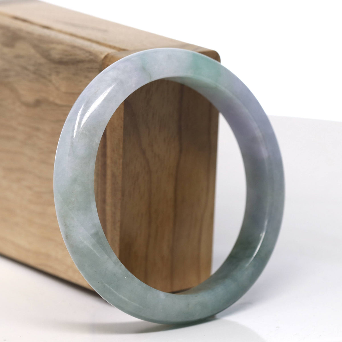 Natural Deeper Green Jadeite Jade Bangle Bracelet (57.4 mm) #T986