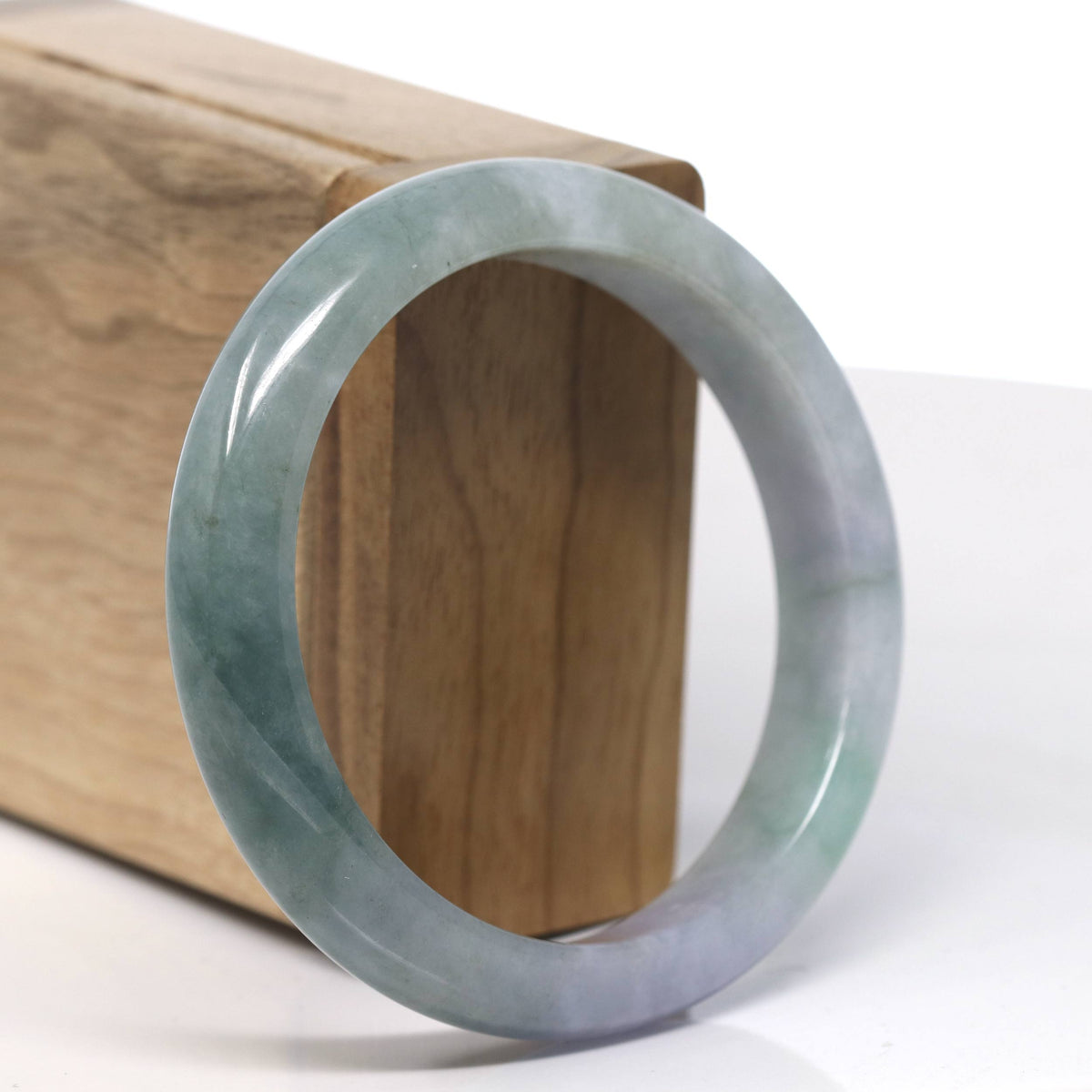 Natural Deeper Green Jadeite Jade Bangle Bracelet (57.4 mm) #T986