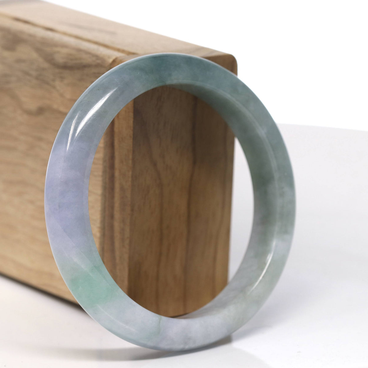 Natural Deeper Green Jadeite Jade Bangle Bracelet (57.4 mm) #T986