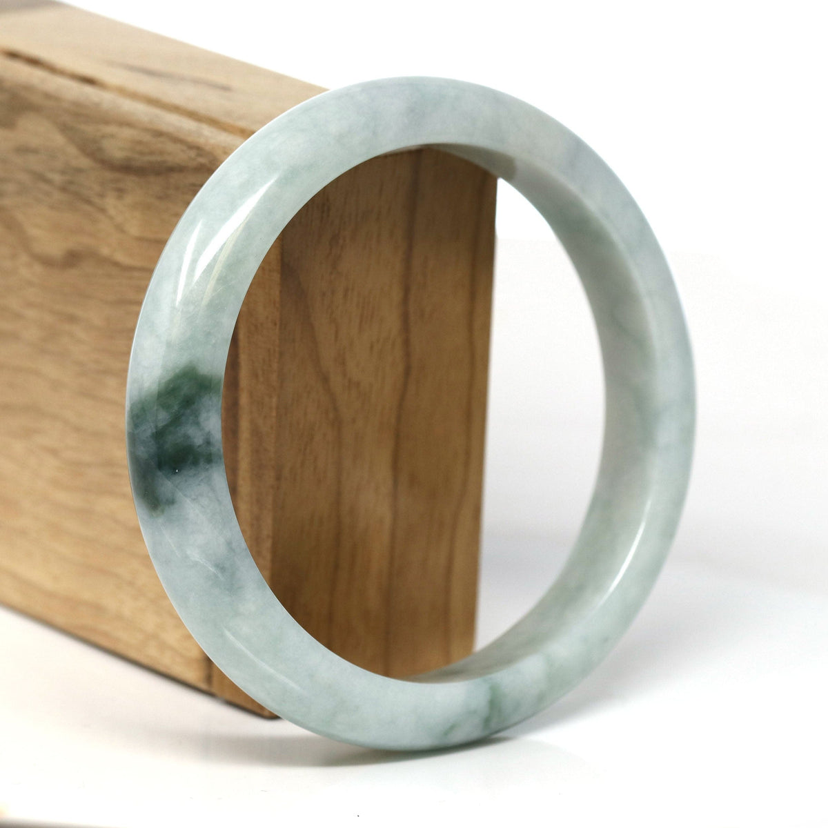 Natural Burmese Blue Green Jadeite Jade Bangle Bracelet (62.3mm) #T278