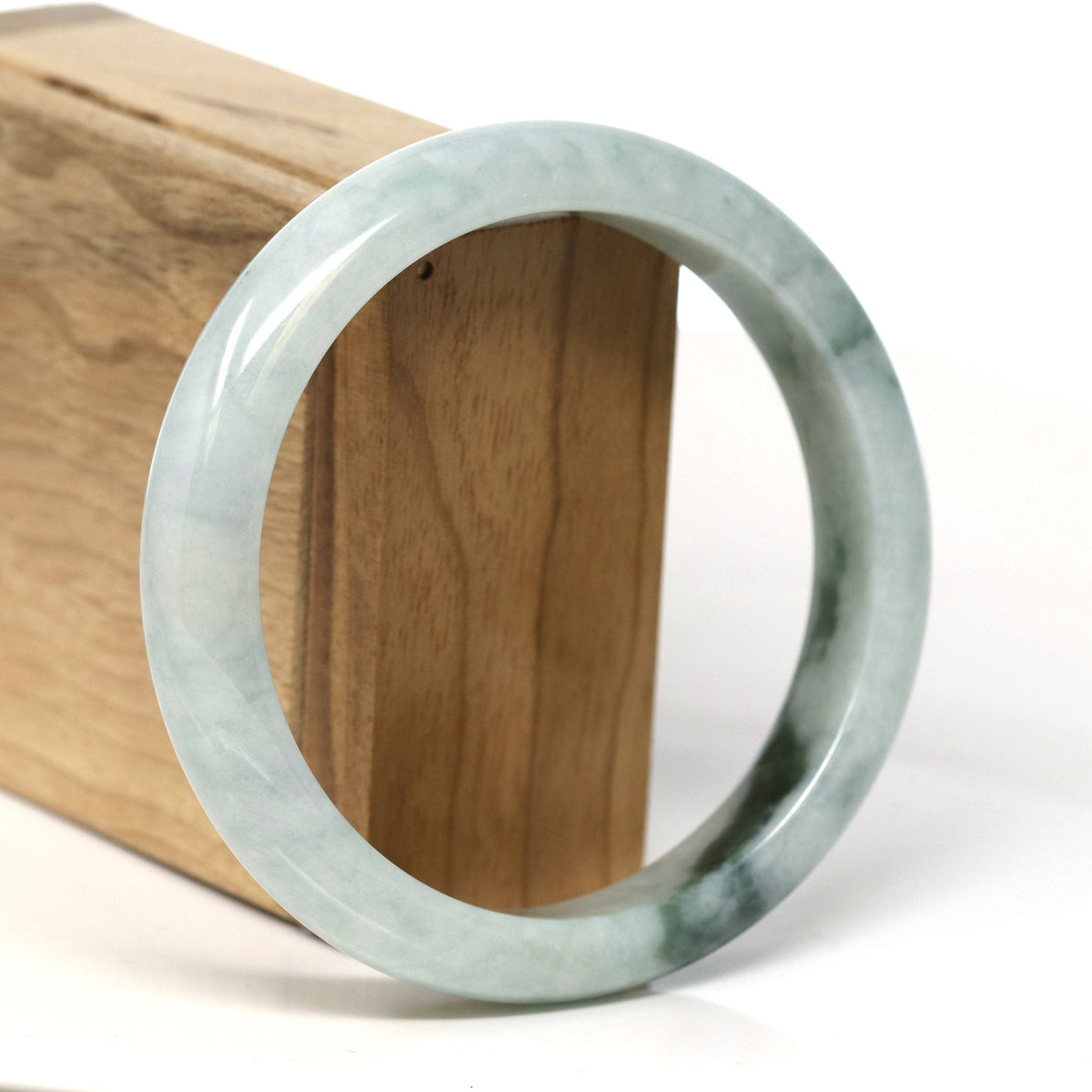 Natural Burmese Blue Green Jadeite Jade Bangle Bracelet (62.3mm) #T278
