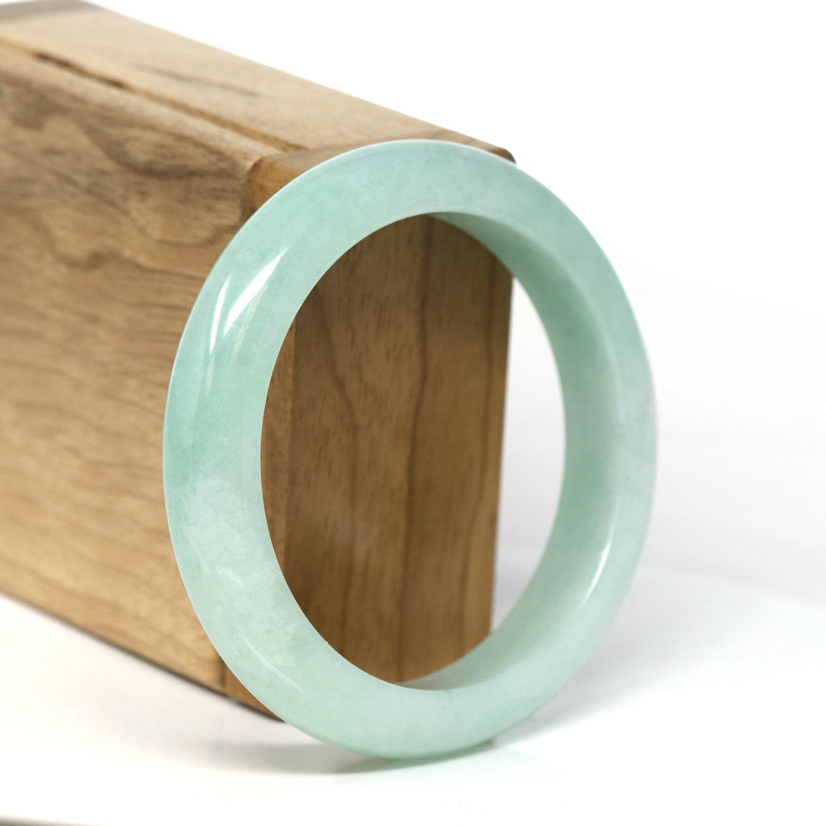 Natural Burmese Apple Green Jadeite Jade Bangle Bracelet (55.69mm) #T299