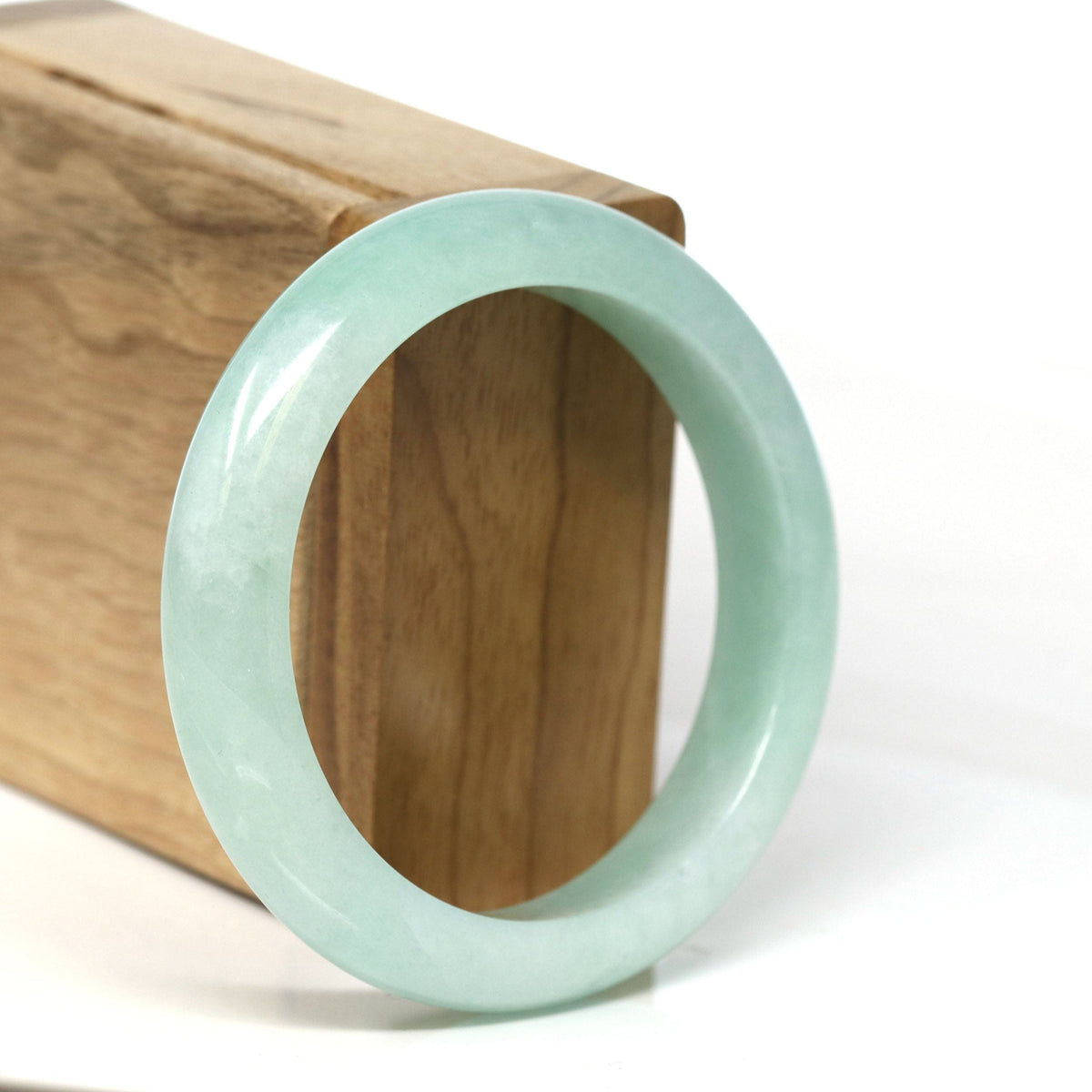 Natural Burmese Apple Green Jadeite Jade Bangle Bracelet (55.69mm) #T299