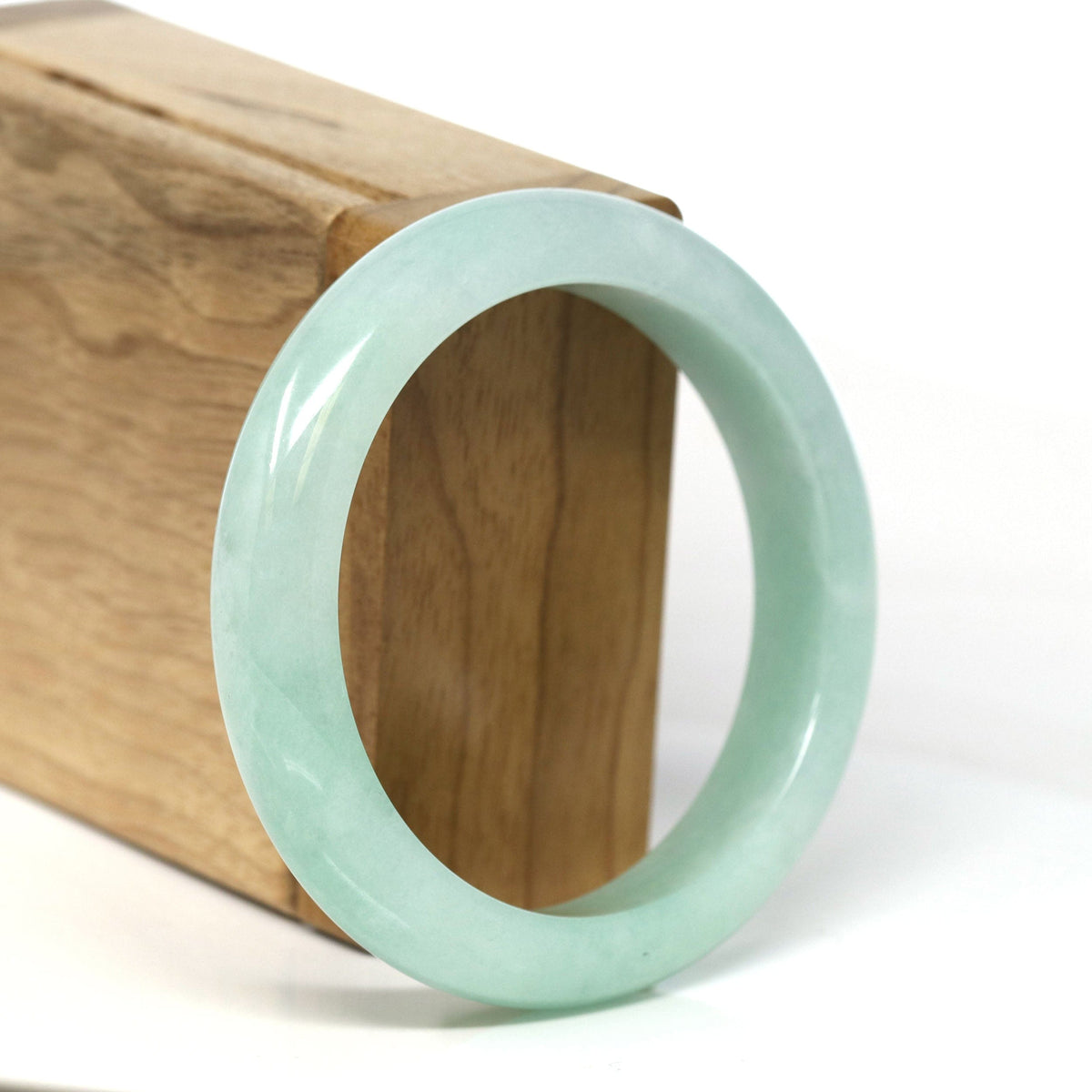 Natural Burmese Apple Green Jadeite Jade Bangle Bracelet (55.69mm) #T299