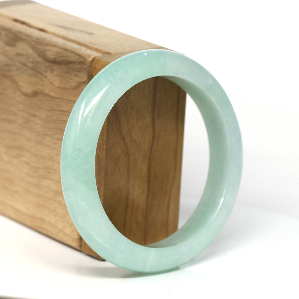 Natural Burmese Apple Green Jadeite Jade Bangle Bracelet (55.69mm) #T299