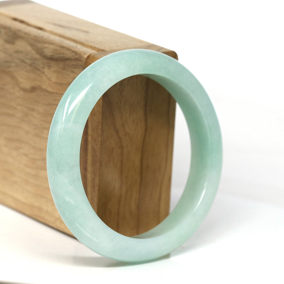 Natural Burmese Apple Green Jadeite Jade Bangle Bracelet (55.69mm) #T299