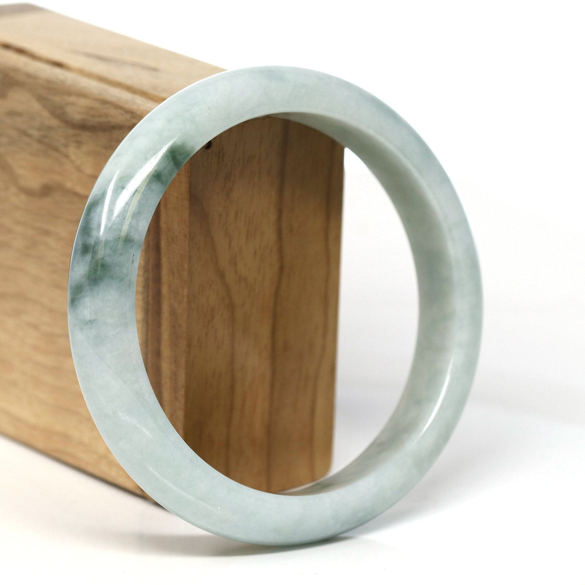 Blue Green Burmese Jadeite Jade Bangle Bracelet (62.50mm) #T307