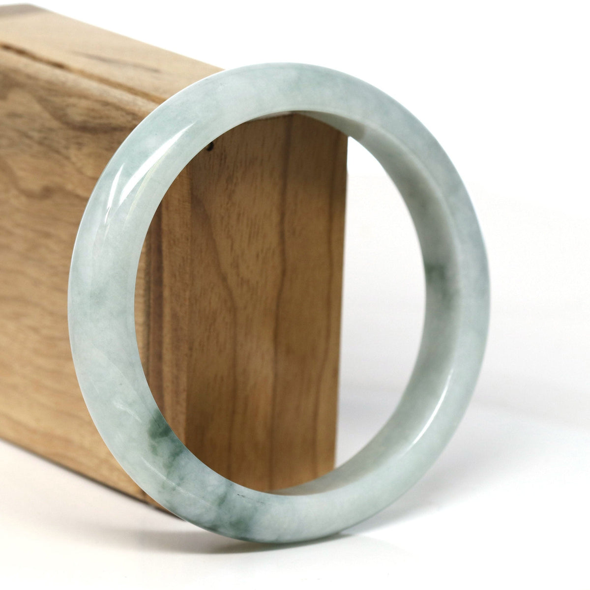 Blue Green Burmese Jadeite Jade Bangle Bracelet (62.50mm) #T307