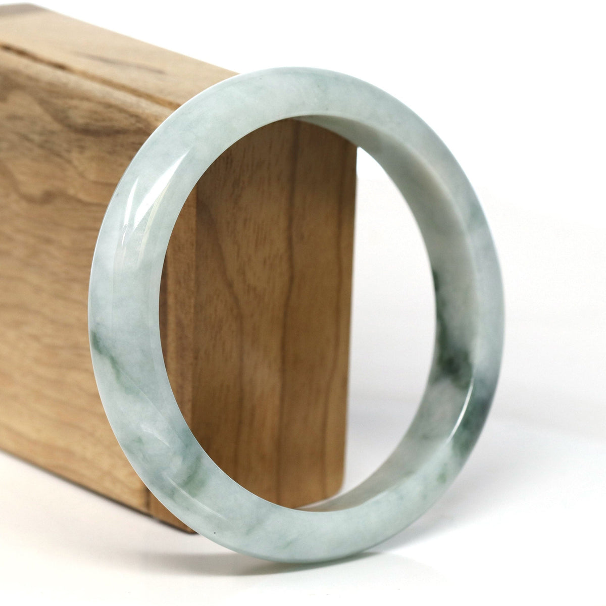 Blue Green Burmese Jadeite Jade Bangle Bracelet (62.50mm) #T307