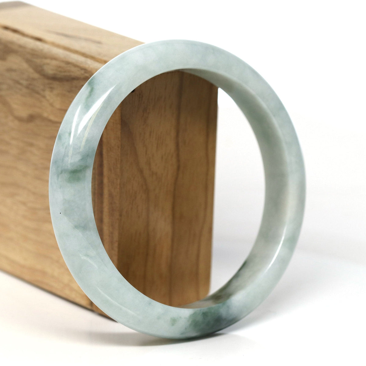 Blue Green Burmese Jadeite Jade Bangle Bracelet (62.50mm) #T307
