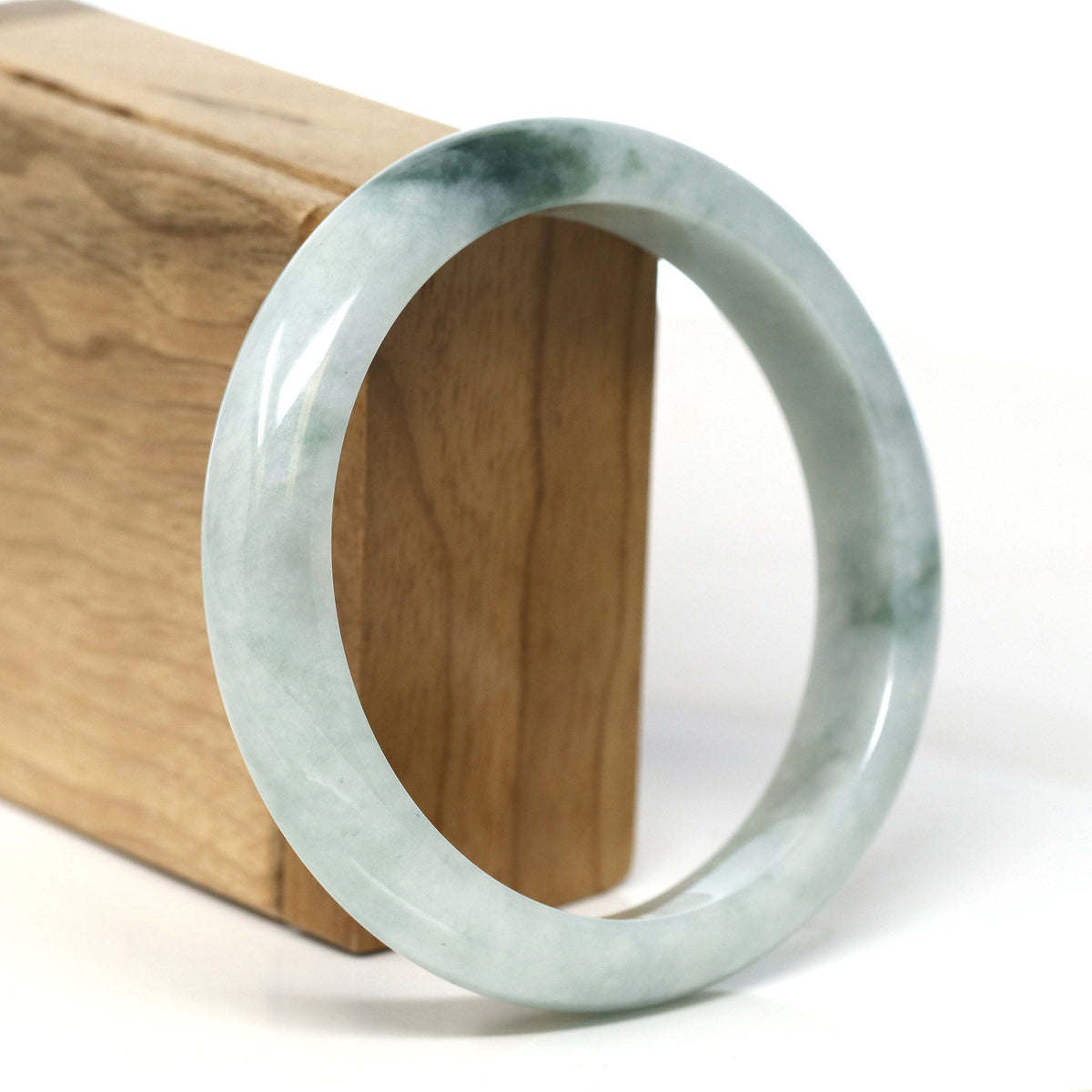 Blue Green Burmese Jadeite Jade Bangle Bracelet (62.50mm) #T307