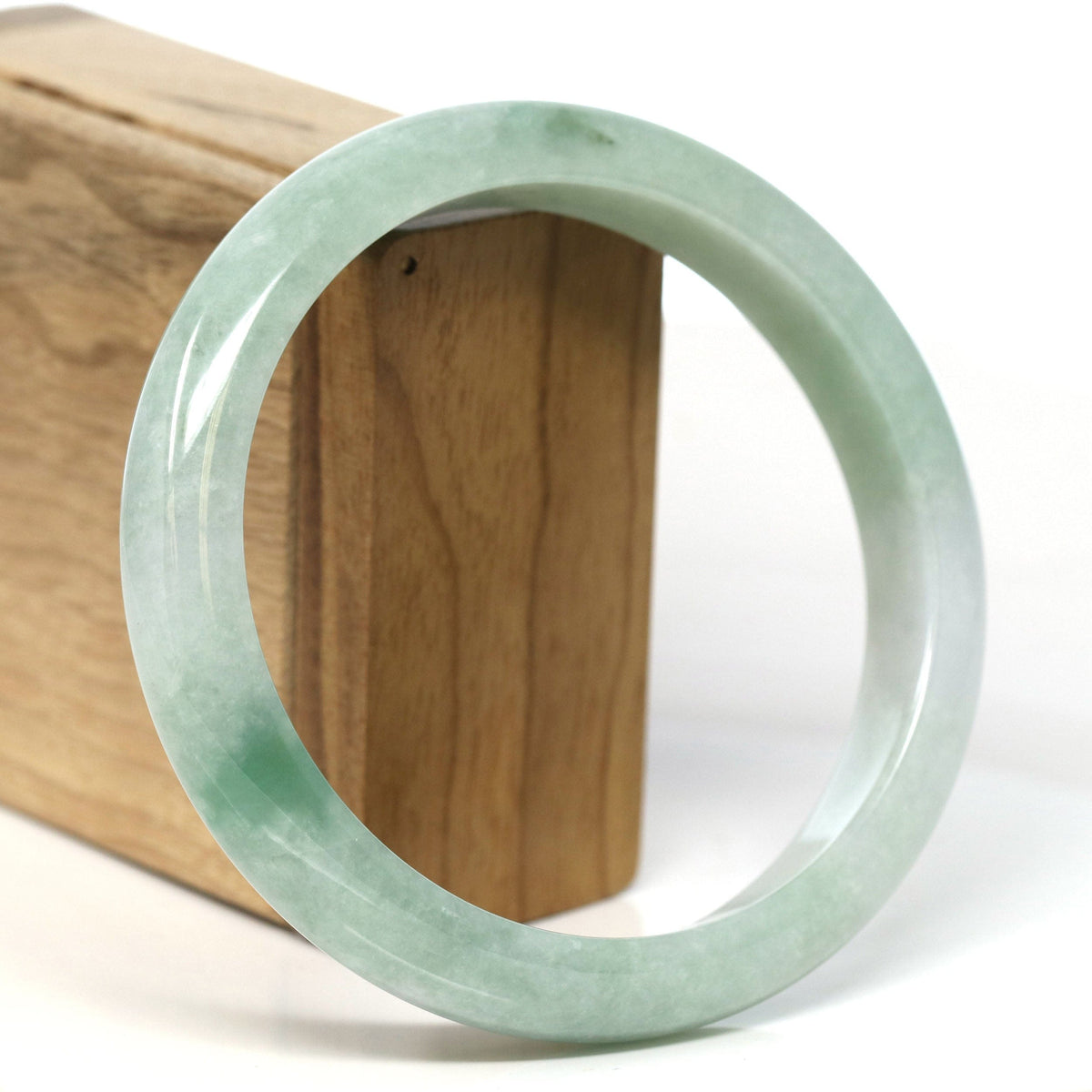 Natural Burmese Green Jadeite Jade Bangle Bracelet (66.44mm) #T313