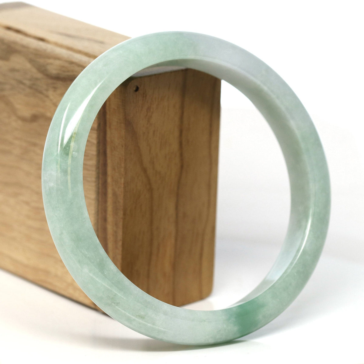 Natural Burmese Green Jadeite Jade Bangle Bracelet (66.44mm) #T313