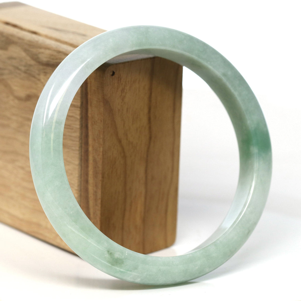Natural Burmese Green Jadeite Jade Bangle Bracelet (66.44mm) #T313