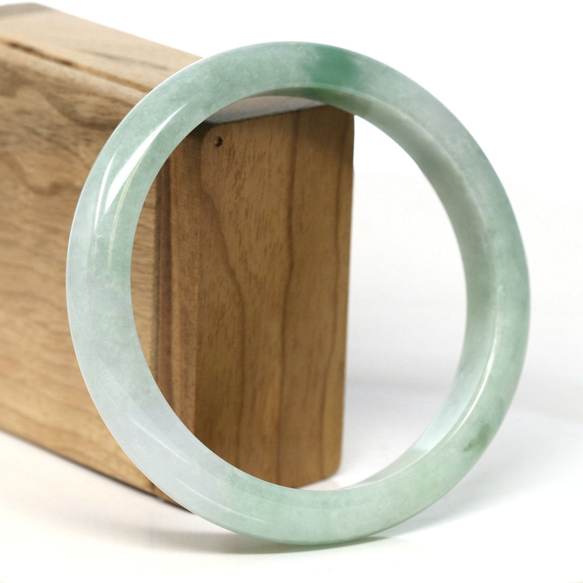 Natural Burmese Green Jadeite Jade Bangle Bracelet (66.44mm) #T313