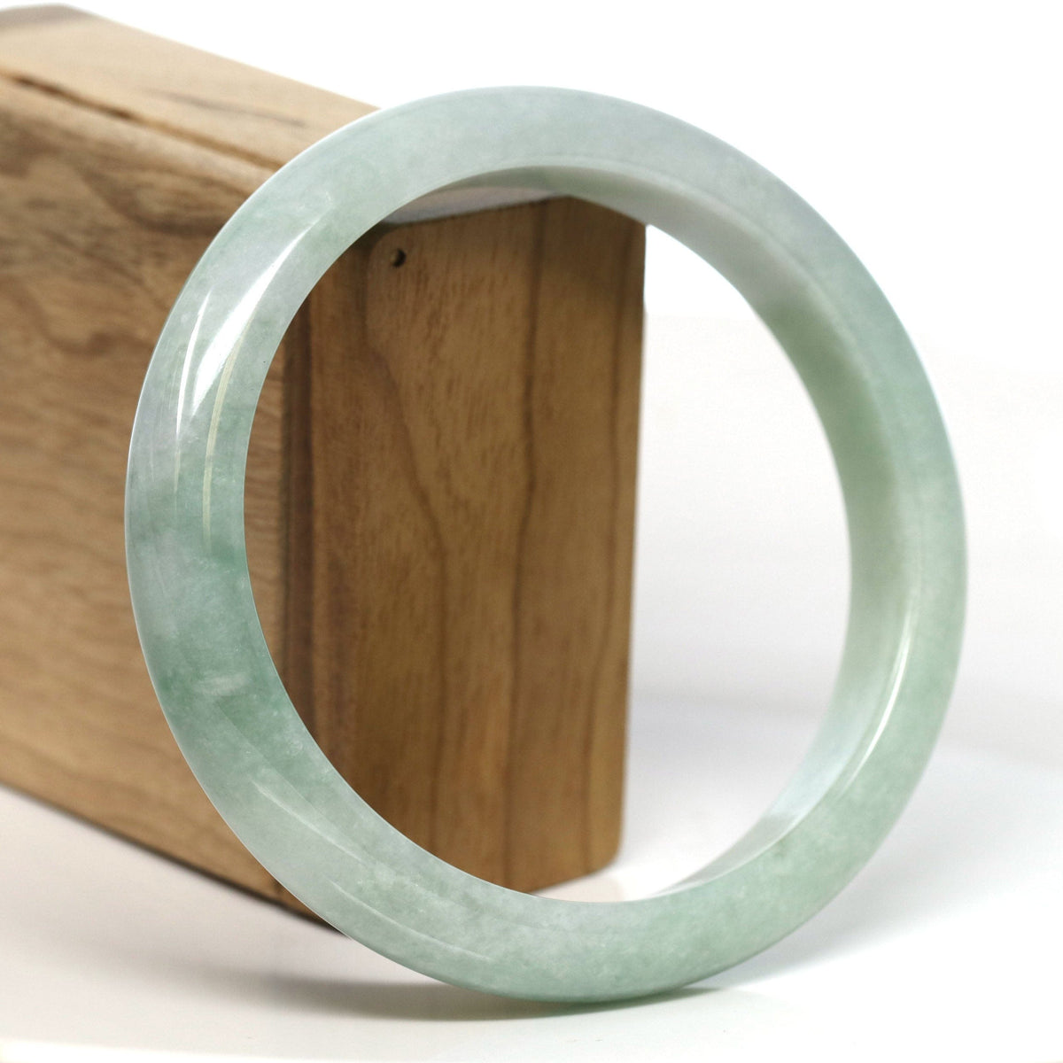 Natural Burmese Green Jadeite Jade Bangle Bracelet (66.44mm) #T313