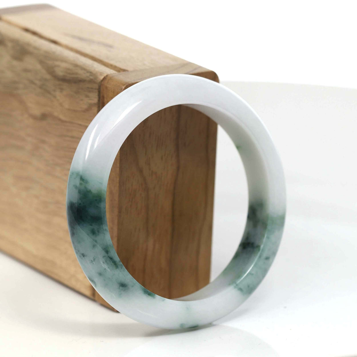 Burmese High Blue-green Jade Jadeite Bangle Bracelet (54.36mm) T113